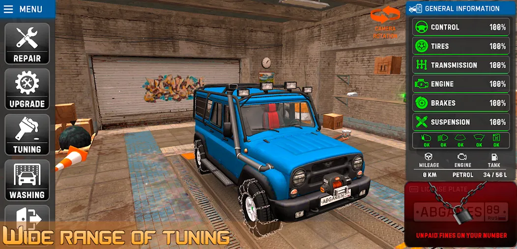 Russian Car Driver Uaz Hunter [MOD: безлимитные деньги и топливо] Screenshot 4