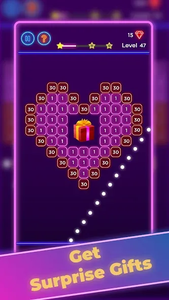 Brick Breaker - Neon Bricks [MOD: без рекламы и много жизней] Screenshot 2