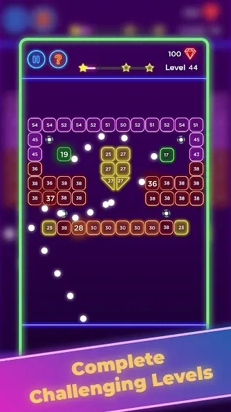 Brick Breaker - Neon Bricks [MOD: без рекламы и много жизней] Screenshot 4