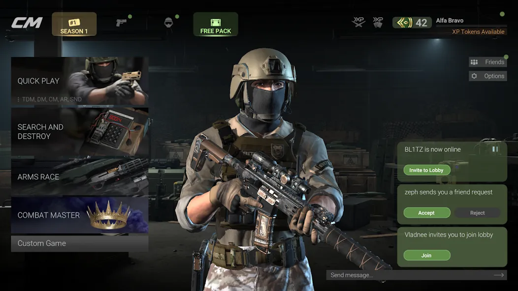 Combat Master Mobile FPS [MOD: бесконечные патроны и улучшенное оружие] Screenshot 1
