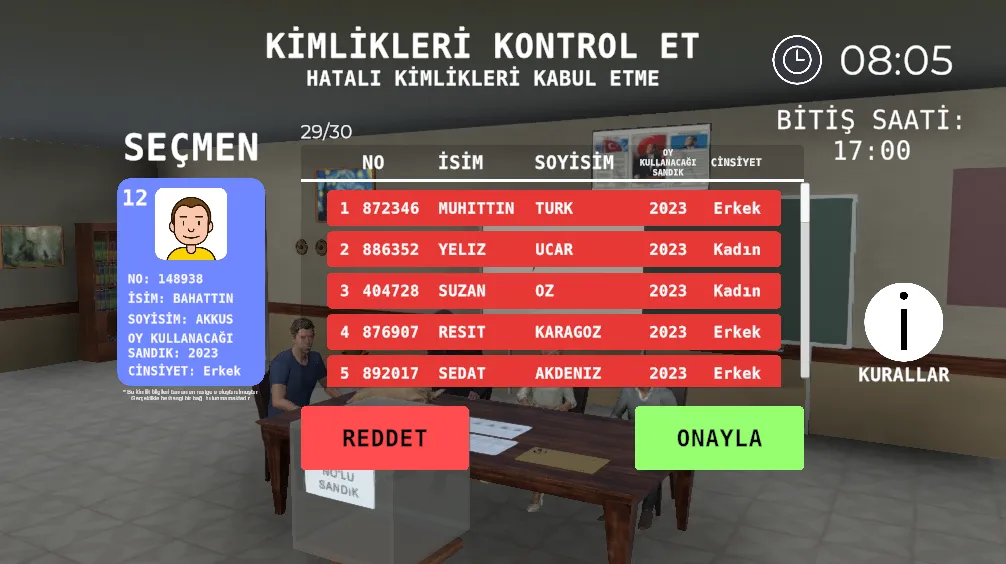 Seçim 2023 Müşahit oyunu [MOD: неограниченные голоса и все уровни] Screenshot 3