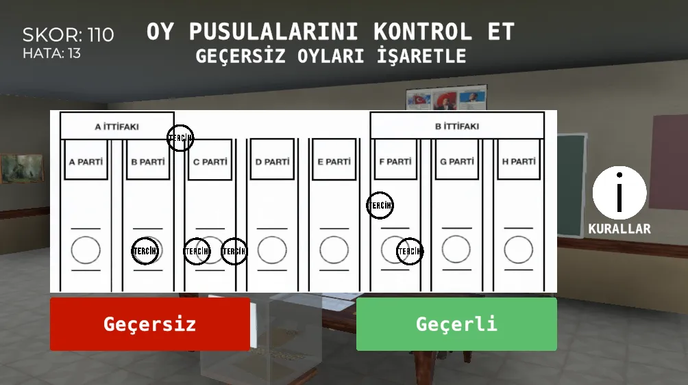 Seçim 2023 Müşahit oyunu [MOD: неограниченные голоса и все уровни] Screenshot 4