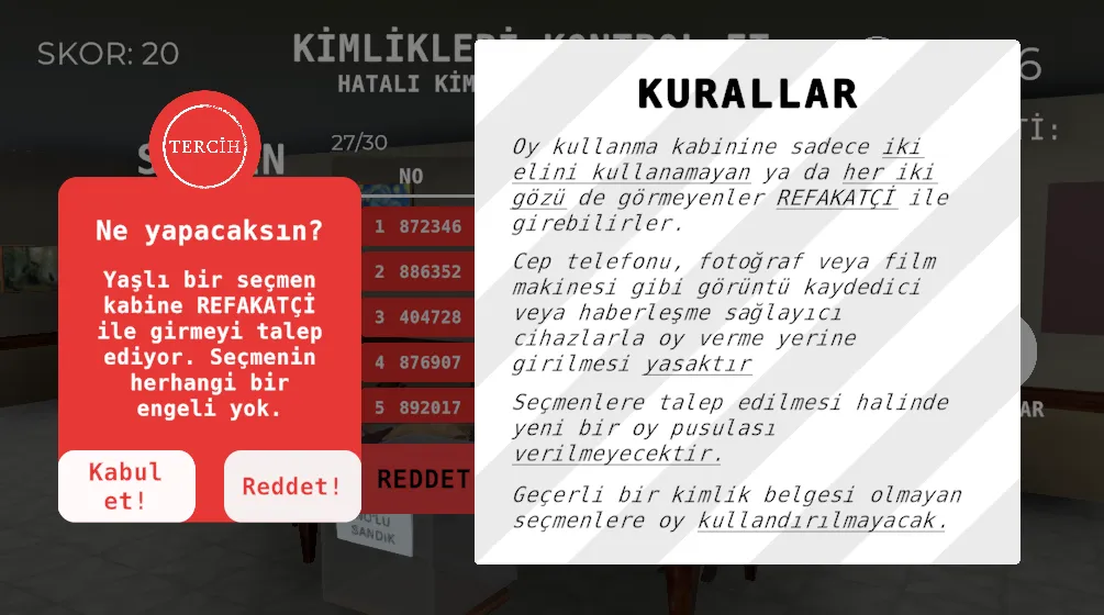 Seçim 2023 Müşahit oyunu [MOD: неограниченные голоса и все уровни] Screenshot 5