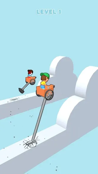 Hammer Race 3D [MOD: безлимитные деньги и улучшения] Screenshot 2