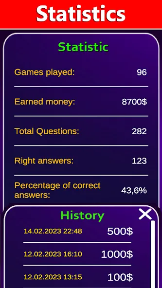 Millionaire 2024 [MOD: безлимитные деньги и подсказки] Screenshot 4