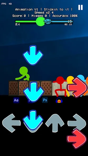 Beat Fight Stickman Full Week [MOD: безлимитные деньги и все персонажи] Screenshot 4