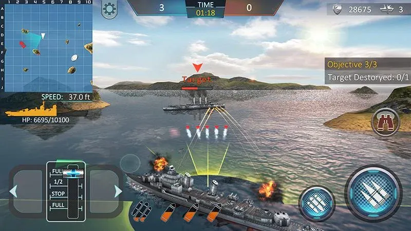 Warship Attack 3D [MOD: безлимитные деньги и патроны] Screenshot 2