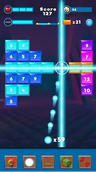 Brick Breaker- Bricks 3d Game [MOD: безлимитные жизни и усиленные бонусы] Screenshot 1