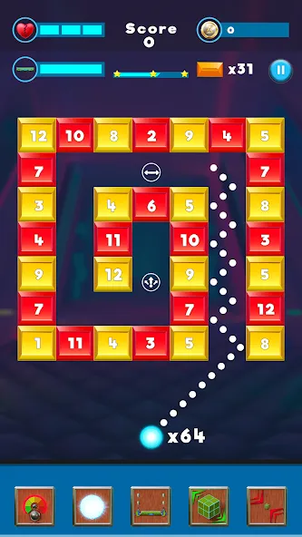 Brick Breaker- Bricks 3d Game [MOD: безлимитные жизни и усиленные бонусы] Screenshot 3