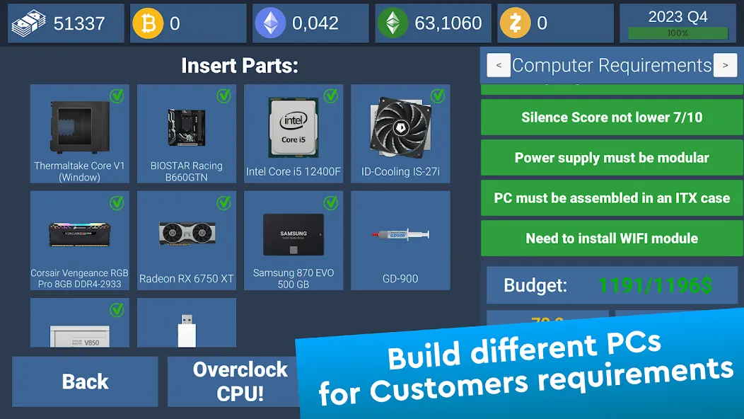 PC Creator Simulator [MOD: безлимитные деньги и ресурсы] Screenshot 2