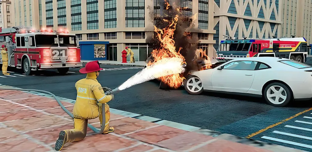 Real Firefighter 3D Simulator [MOD: безлимитные деньги и топливо] Screenshot 5