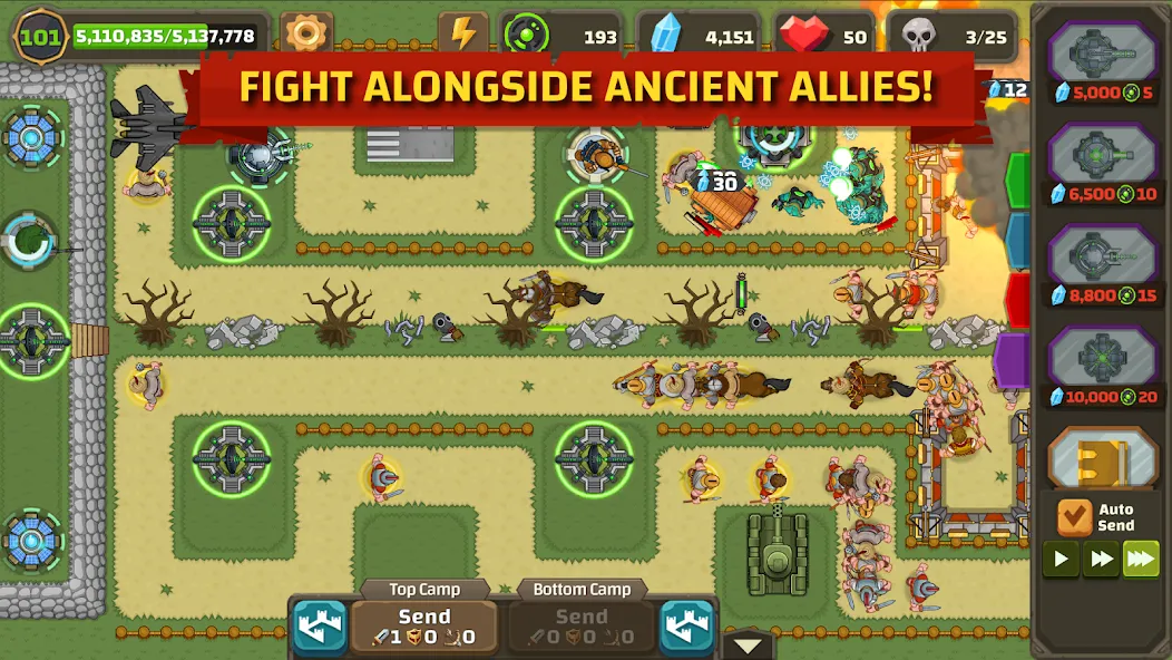 Ancient Allies Tower Defense [MOD: безлимитные ресурсы и все башни] Screenshot 4