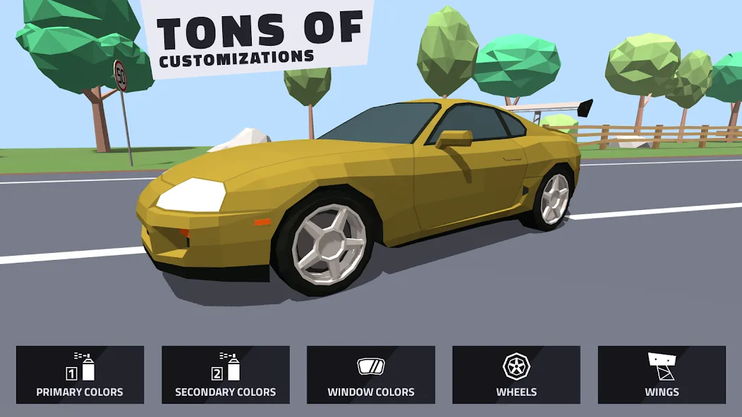 Polygon Drift: Traffic Racing [MOD: без рекламы и открыты машины] Screenshot 4