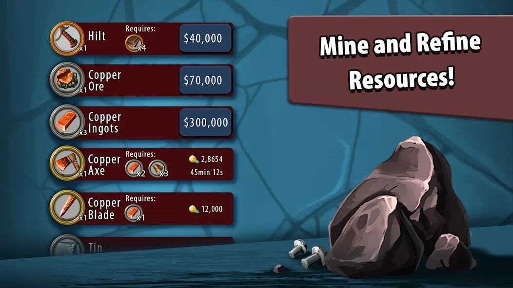 Crafting Idle Clicker [MOD: много ресурсов и быстрый крафт] Screenshot 2