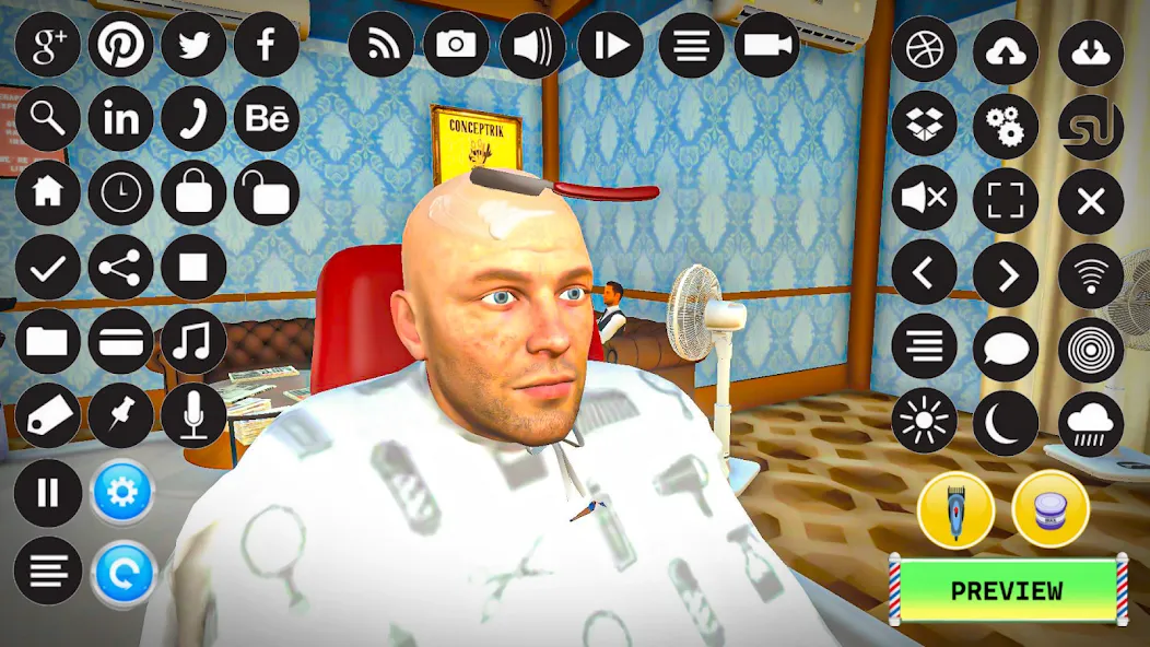 Barber Shop Hair Cut Sim Games [MOD: безлимитные деньги и все предметы] Screenshot 1