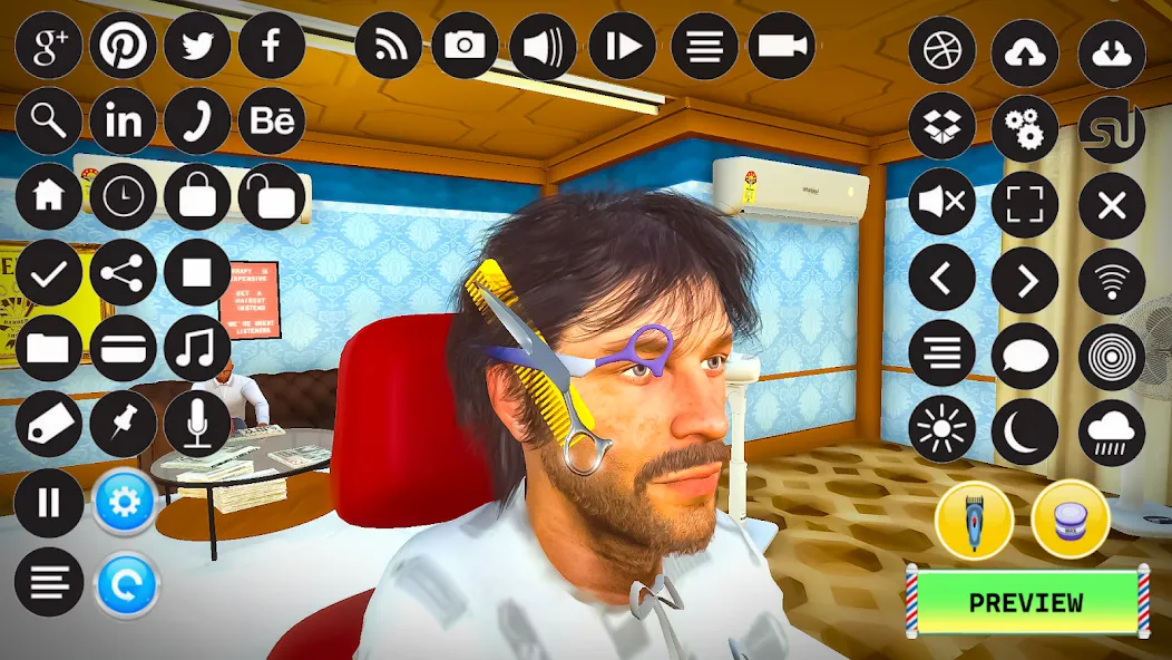 Barber Shop Hair Cut Sim Games [MOD: безлимитные деньги и все предметы] Screenshot 3