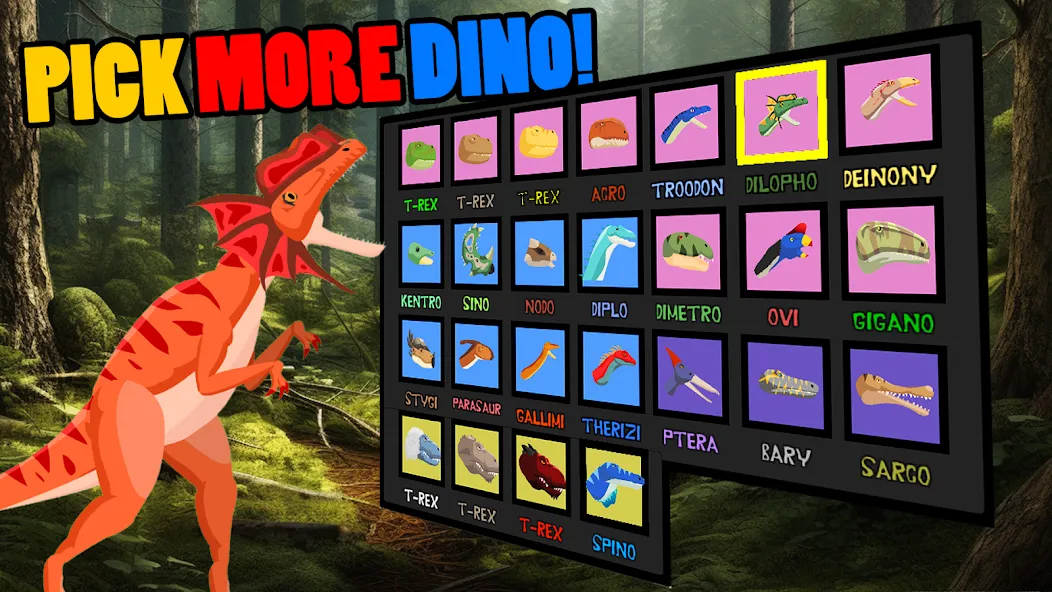 T-Rex Fights More Dinosaurs [MOD: безлимитное здоровье и усиленная атака] Screenshot 2