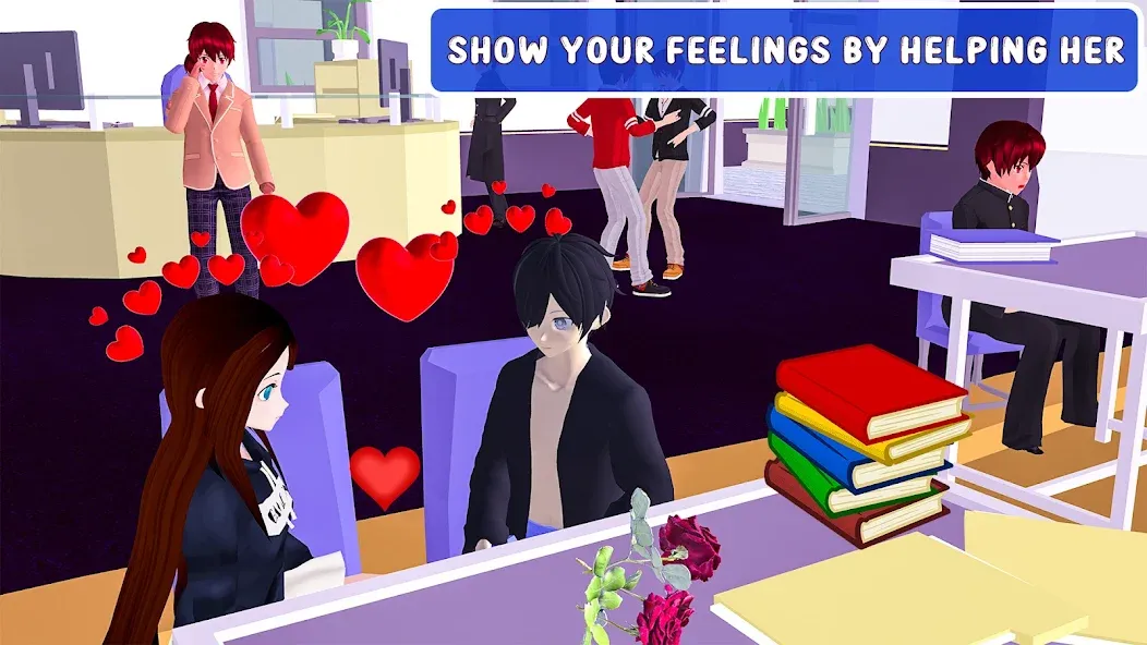 Anime High School Love Story [MOD: романтические приключения без ограничений] Screenshot 2