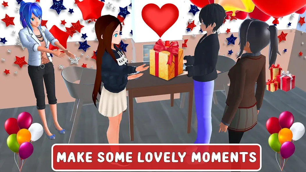 Anime High School Love Story [MOD: романтические приключения без ограничений] Screenshot 4