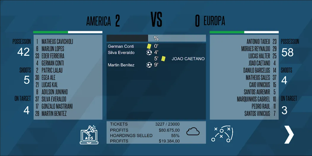 Mobile Football Manager [MOD: безлимитные деньги и энергия] Screenshot 3