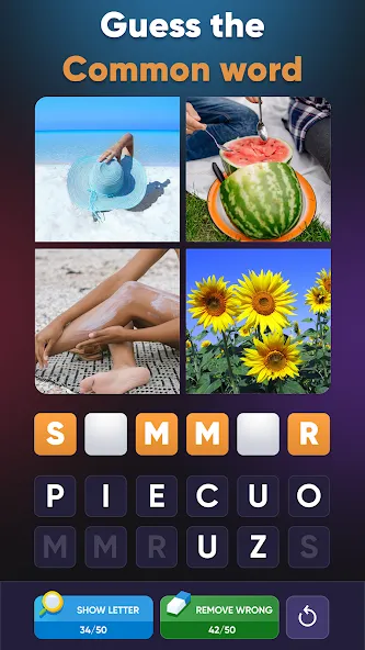 4 Pics 1 Word: Guessing Games [MOD: безлимитные подсказки и открыты все уровни] Screenshot 1