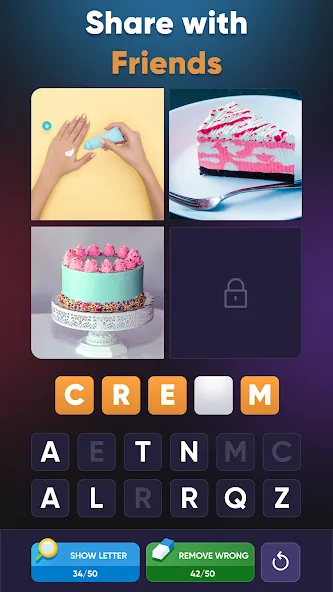 4 Pics 1 Word: Guessing Games [MOD: безлимитные подсказки и открыты все уровни] Screenshot 3
