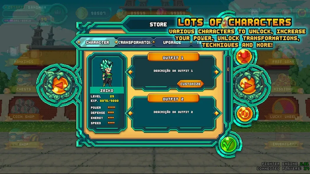 XENO BALL: LEGENDS WARRIORS [MOD: безлимитные деньги и улучшенные воины] Screenshot 4