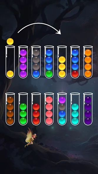 Ball Sort - Color Puzzle Game [MOD: подсказки и отмены без ограничений] Screenshot 1