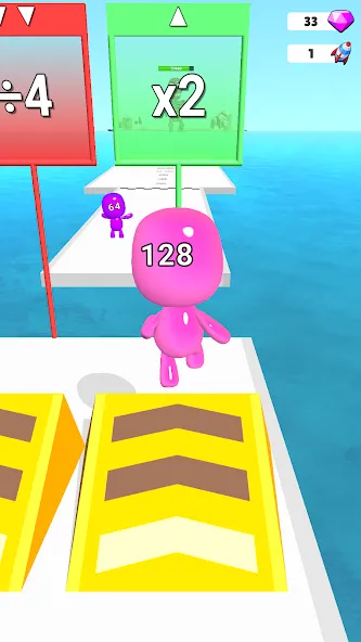 Man Runner 2048: Run and Merge [MOD: безлимитные монеты и усиленные персонажи] Screenshot 2