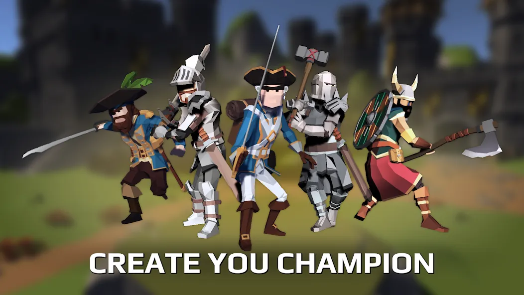 Slash Polygon: Medieval PVP [MOD: безлимитные деньги и усиленная броня] Screenshot 1