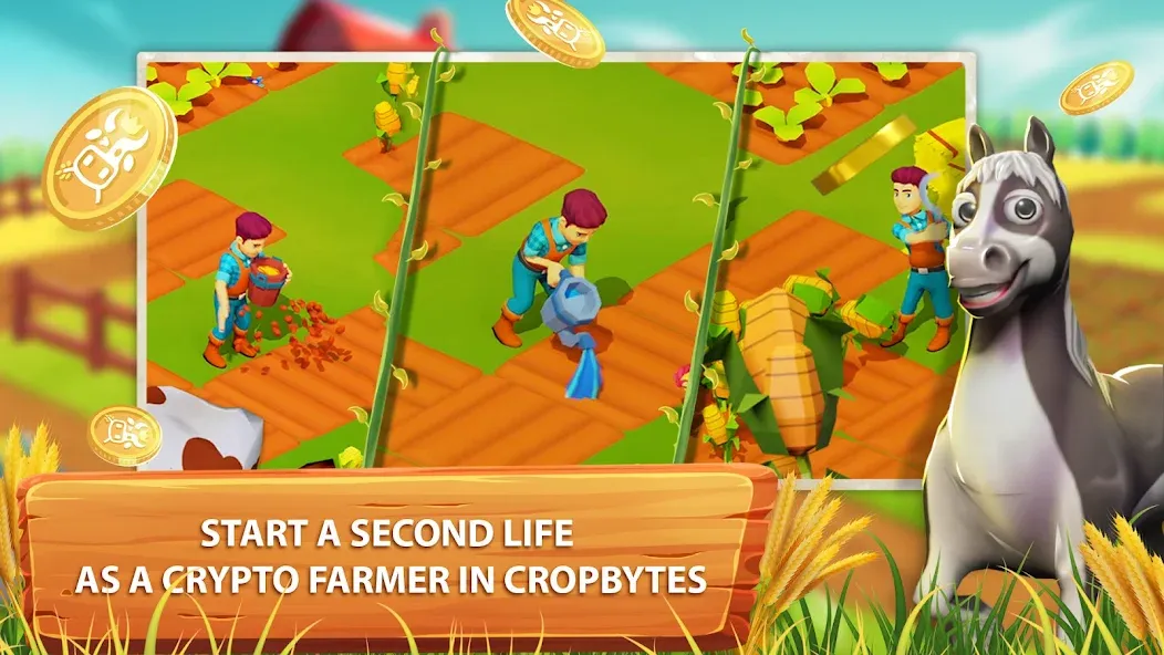 CropBytes: A Crypto Farm Game [MOD: безлимитные ресурсы и криптовалюта] Screenshot 1