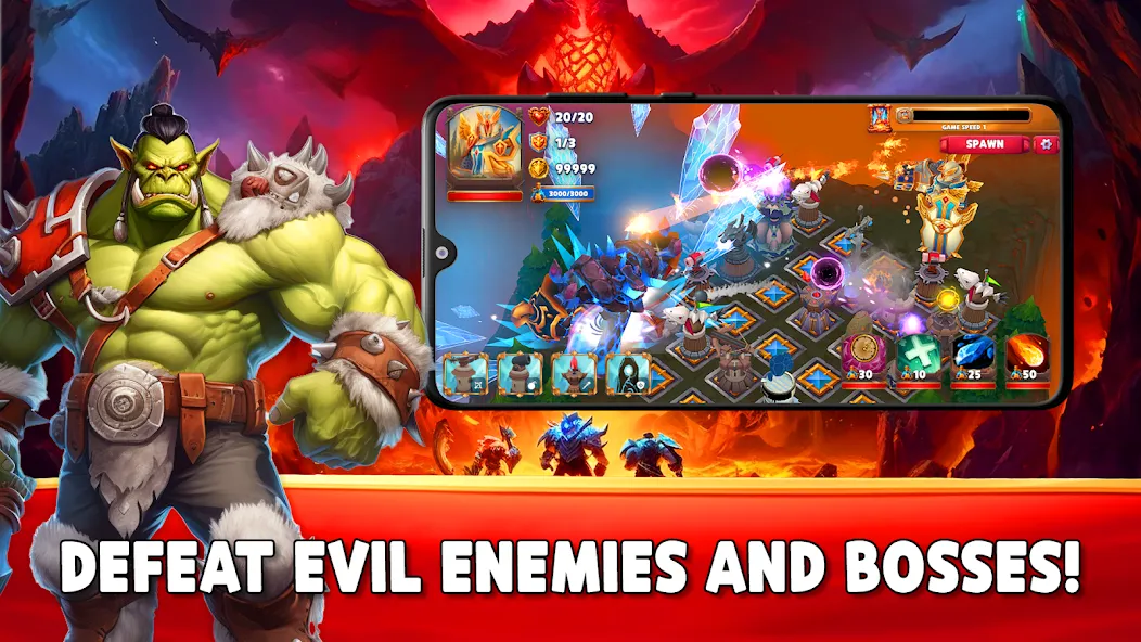 Gaiarus: TD Battles &amp; Heroes [MOD: безлимитные ресурсы и герои] Screenshot 2
