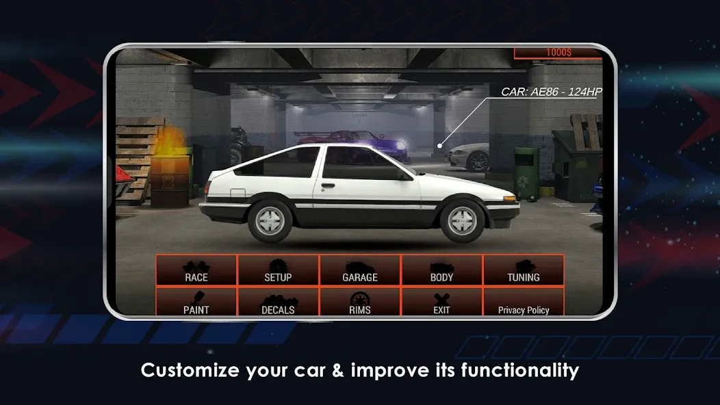 Japan Drag Racing [MOD: безлимитные деньги и открыты машины] Screenshot 2