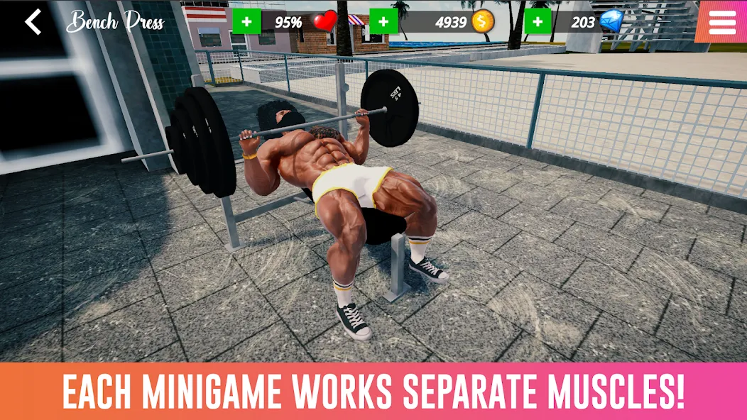 Iron Muscle IV - GYM simulator [MOD: безлимитные деньги и энергия] Screenshot 3
