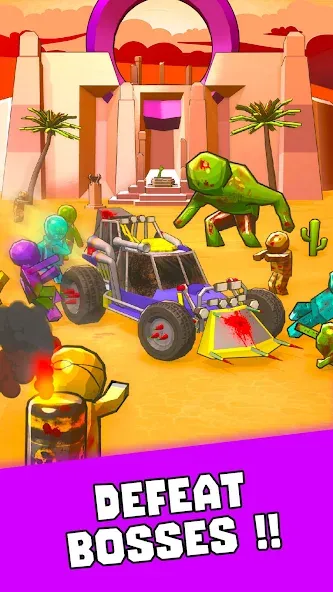 Tires &amp; Fires: Zombie Survival [MOD: безлимитные ресурсы и усиленные машины] Screenshot 2
