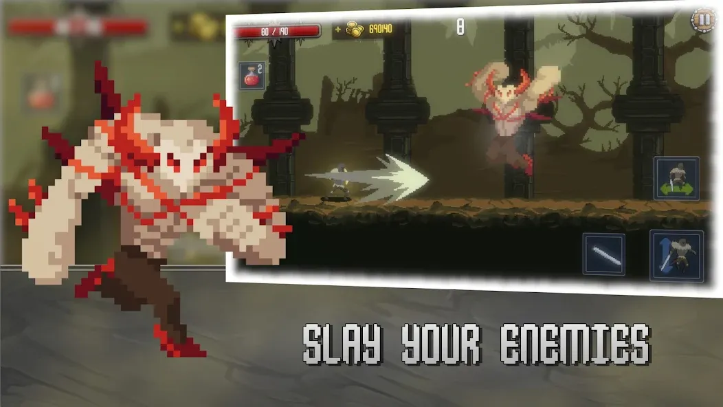 Deathblaze Action Platformer [MOD: безлимитные жизни и усиленный урон] Screenshot 3