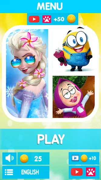 Cartoon Quiz [MOD: безлимитные подсказки и жизни] Screenshot 1