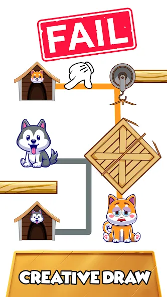 Dog rush: Draw to save games [MOD: много денег и все уровни открыты] Screenshot 5