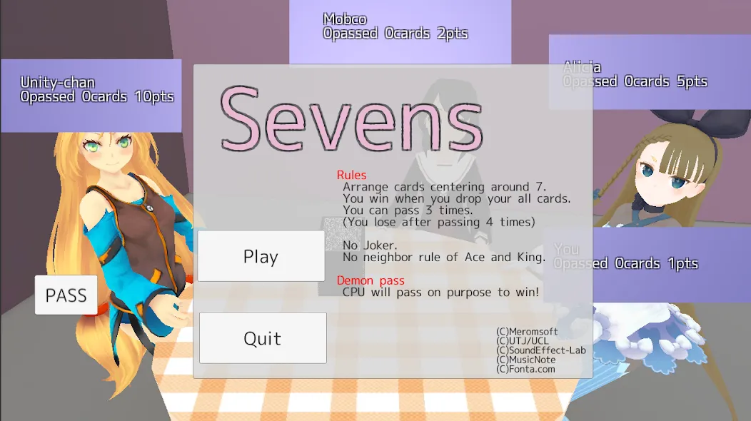 Sevens card game [MOD: безлимитные монеты и все уровни открыты] Screenshot 1
