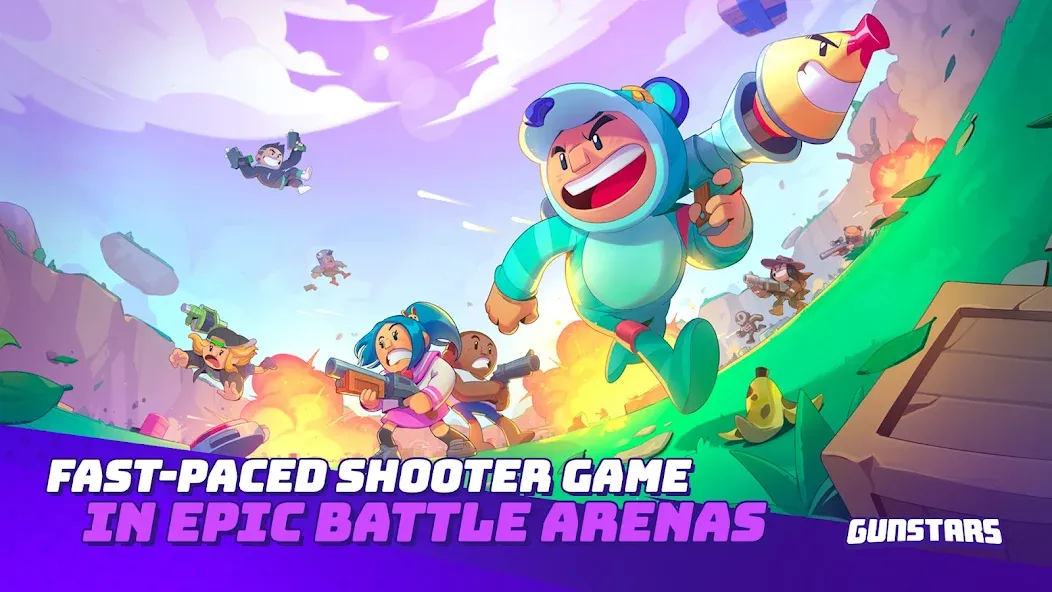 Gunstars - Battle Arena [MOD: безлимитные деньги и улучшенное оружие] Screenshot 1