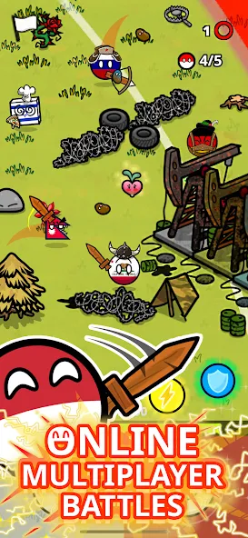Countryball Potato Mayhem [MOD: безлимитные монеты и все улучшения] Screenshot 1