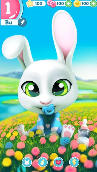 Bu Bunny - Cute pet care game [MOD: много монет и ресурсов] Screenshot 1