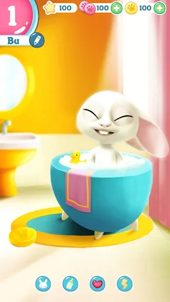 Bu Bunny - Cute pet care game [MOD: много монет и ресурсов] Screenshot 2
