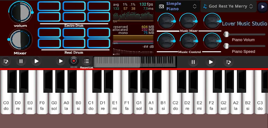 Org Piano:Real Piano Keyboard [MOD: без рекламы и все функции открыты] Screenshot 2
