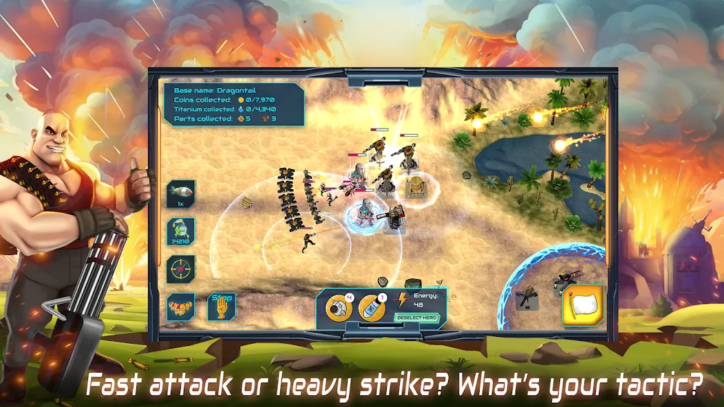 Boulder Base: Defense Strategy [MOD: безлимитные ресурсы и усиленная база] Screenshot 1