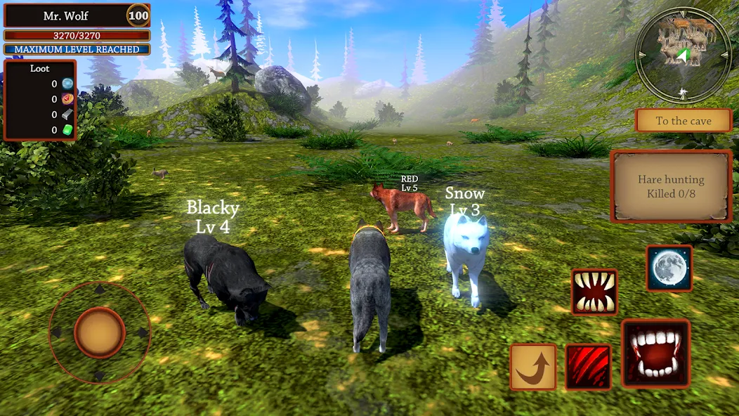 Wolf Simulator - Animal Games [MOD: безлимитные деньги и здоровье] Screenshot 5