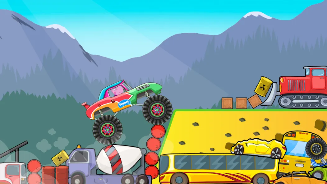 Kids Monster Truck Racing Game [MOD: без рекламы и все машины открыты] Screenshot 2