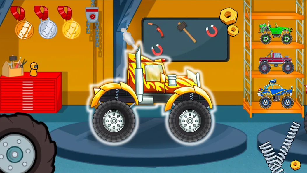 Kids Monster Truck Racing Game [MOD: без рекламы и все машины открыты] Screenshot 5