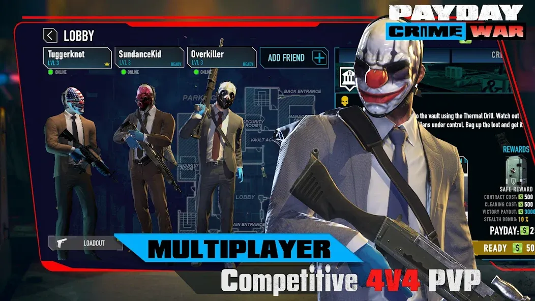 PAYDAY: Crime War [MOD: безлимитные деньги и оружие] Screenshot 5
