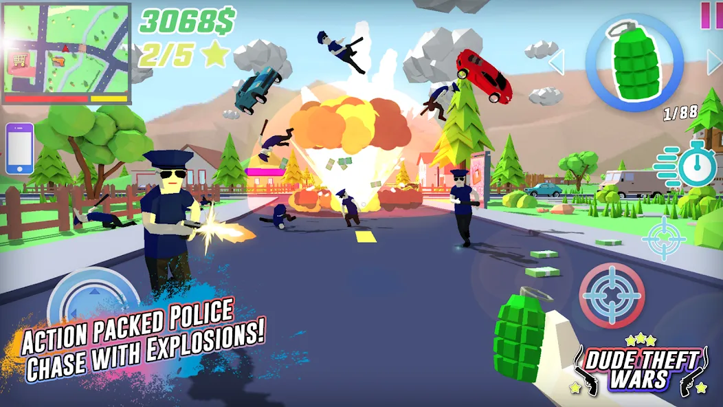 Dude Theft Wars Shooting Games [MOD: безлимитные деньги и оружие] Screenshot 1